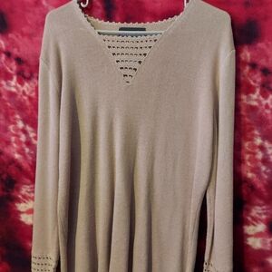 Sag Harbor Tan Knit Top